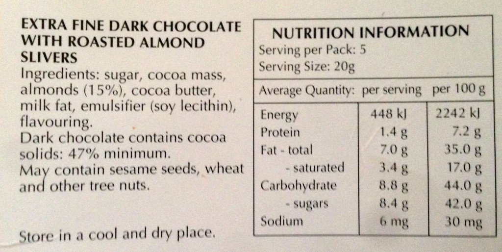 Lindt Dark Chocolate Roasted Almond Keto Island